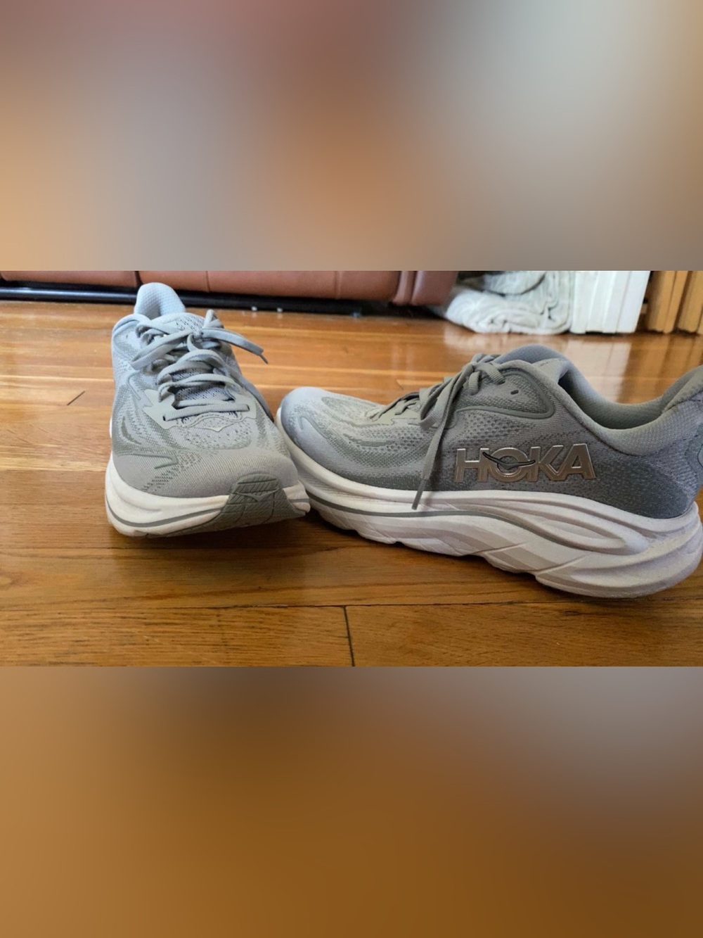 Hoka One One Women’s Light Gray Running Sneakers
